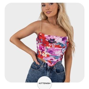 Kittenish floral crop top